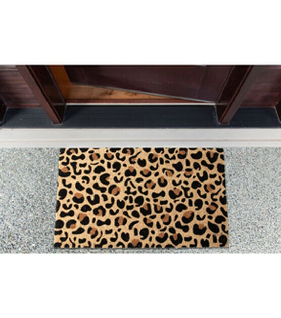 Design Imports 17" x 29" Leopard Spots Coir Door Mat, , hi-res, image 2