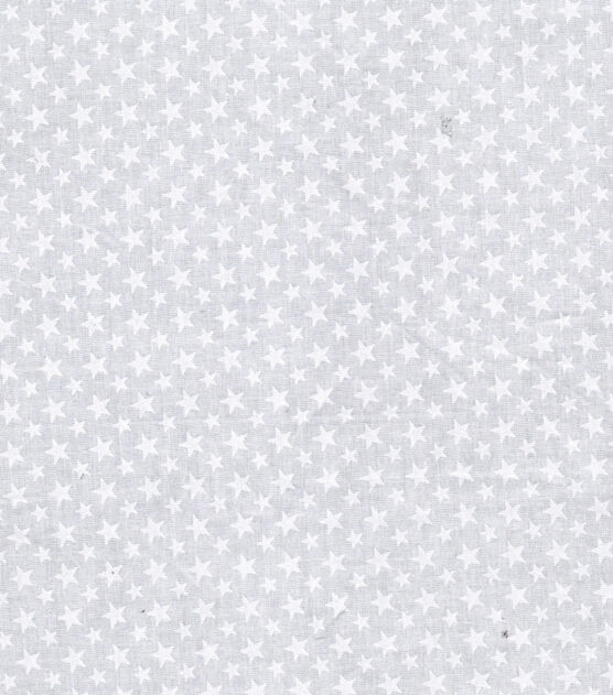 Patriotic Cotton Fabric-White Stars on Gray