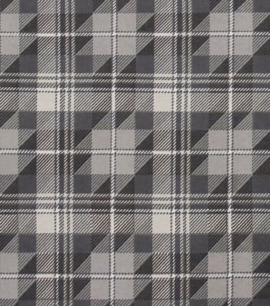 Gray Block Plaid Super Snuggle Flannel Fabric