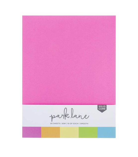 50 Sheet 8.5" x 11" Neon Solid Core Cardstock Paper Pack by Park Lane