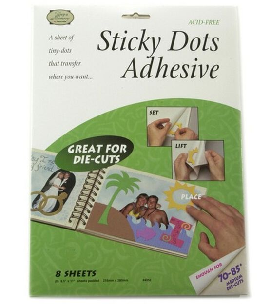 Sticky Dots Die Cut Adhesive Sheets 8PK