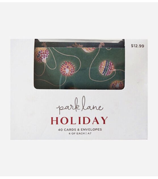 Park Lane Holiday Printed 5x7 Cards And Envelopes 40ct