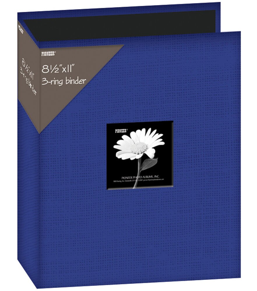 Fabric 3 Ring Binder Album With Window 8.5"X11", Blue, swatch