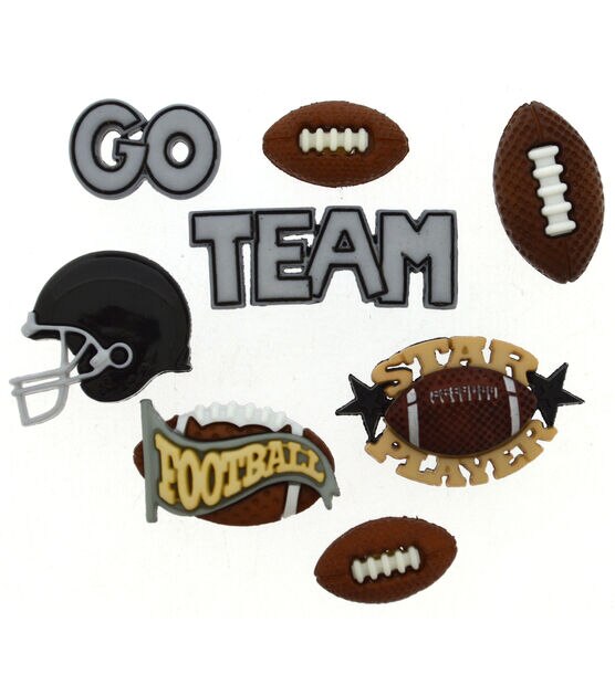 Dress It Up 8ct Plastic Sports Football Novelty Buttons