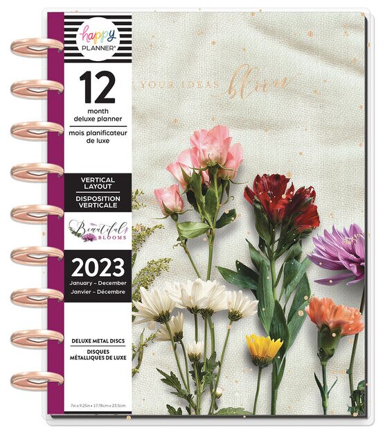 Happy Planner 2023 Beautiful Blooms Classic Vertical 12 Month Planner, , hi-res, image 2