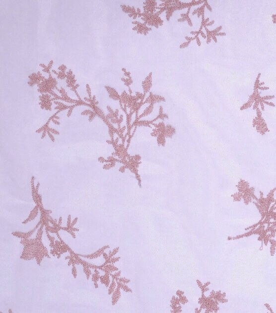 Embroidery Floral On Mesh Pink, , hi-res, image 1