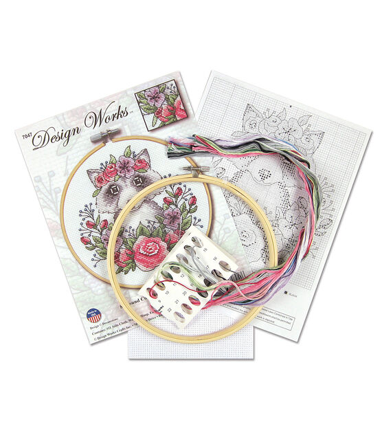 Design Works 8" Raccoon Round Counted Cross Stitch Kit, , hi-res, image 3