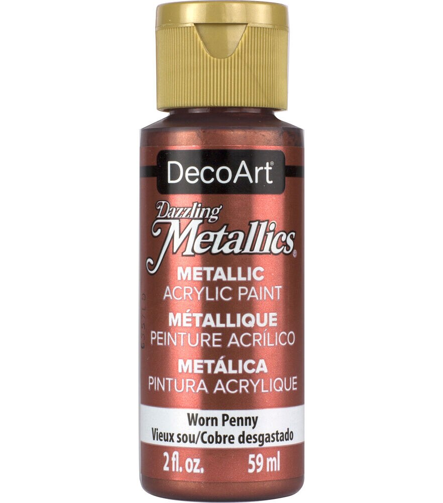 DecoArt Dazzling Metallics 2 fl. oz Acrylic Paint, Worn Penny, swatch