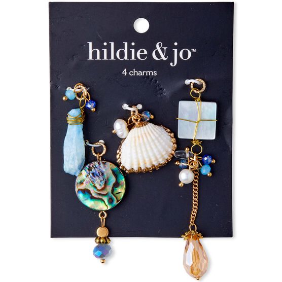 4pk Multicolor Shell & Pearl Natural Charms by hildie & jo