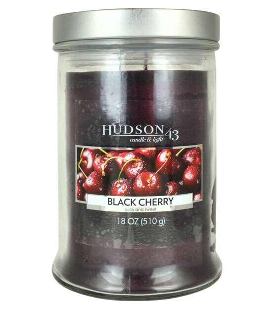 18oz Black Cherry Scented Jar Candle by Hudson 43