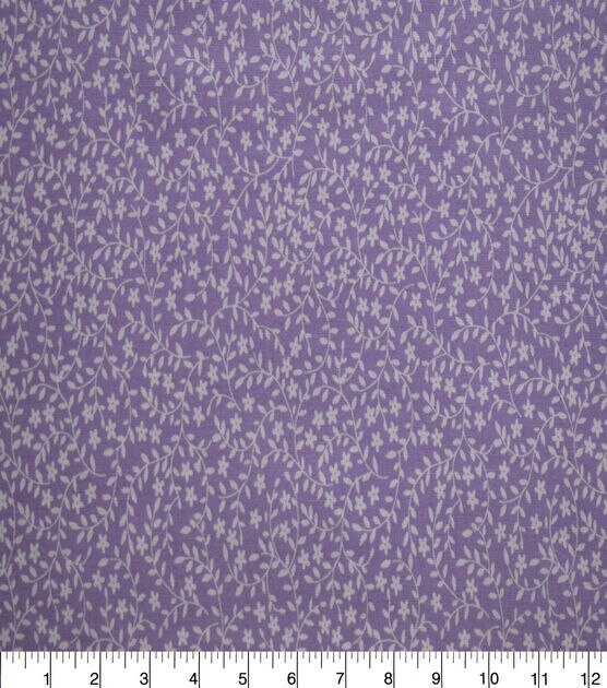 Ditsy Floral & Vines on Light Purple Cotton Fabric by Quilter's Showcase, , hi-res, image 1