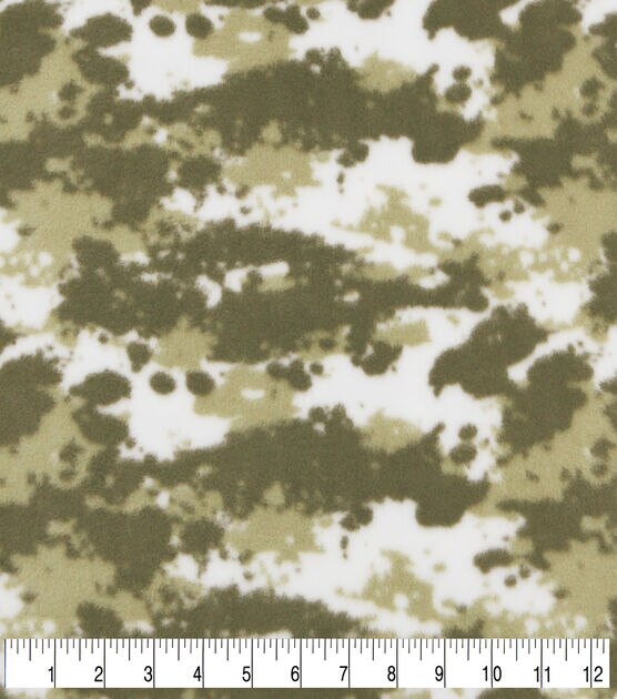 Green Camouflage Anti Pill Fleece Fabric, , hi-res, image 3