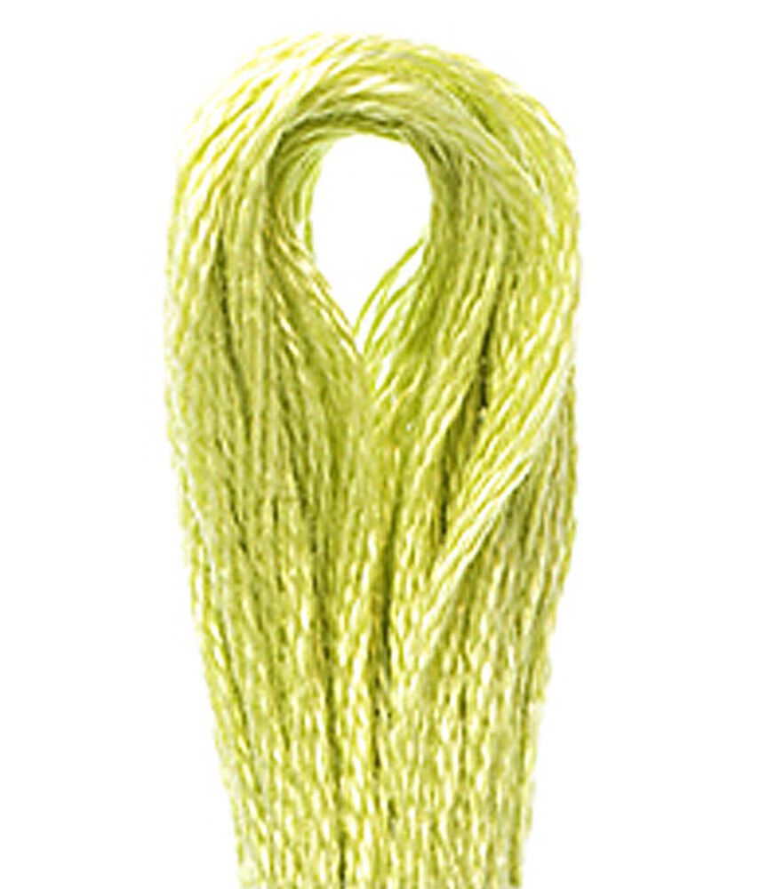 DMC 8.7yd Greens & Grays 6 Strand Cotton Embroidery Floss, 472 Light Avocado Green, swatch, image 4