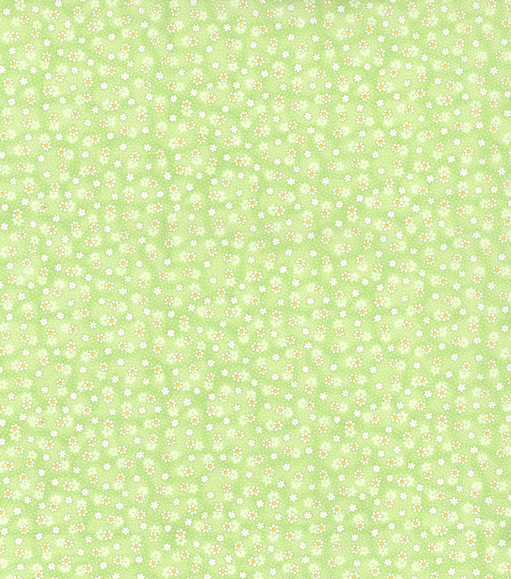 Fabric Traditions Small Daisies Cotton Fabric by Keepsake Calico, Green, hi-res