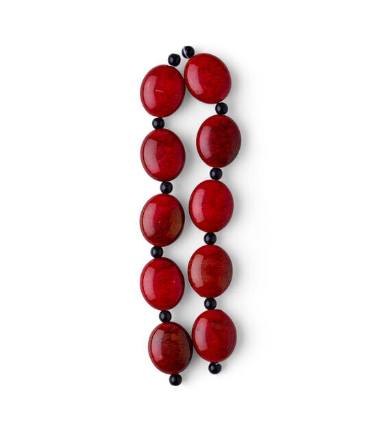 6" Red Oval Marble & Acrylic Bead Strands 2pk by hildie & jo, , hi-res, image 2