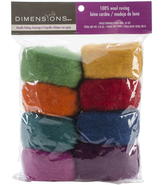 Dimensions 2.8oz Feltworks Rainbow Wool Roving Value Pack