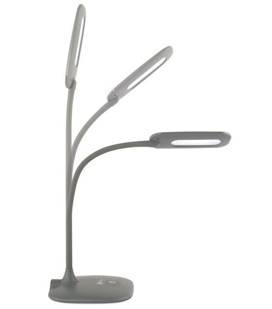 OttLite 18" Grey Adjustable Soft Touch LED Desk Lamp, , hi-res, image 5