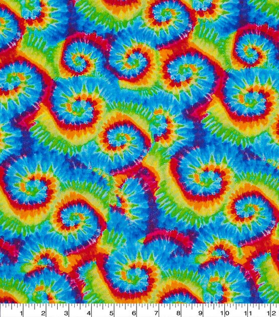 Tie Dye Swirls Bright Novelty Cotton Fabric, , hi-res, image 2