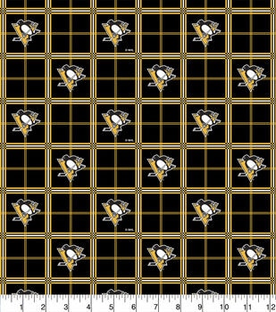 Pittsburgh Penguins Geometric NHL Fleece Fabric Remnants - College Fabric  Store