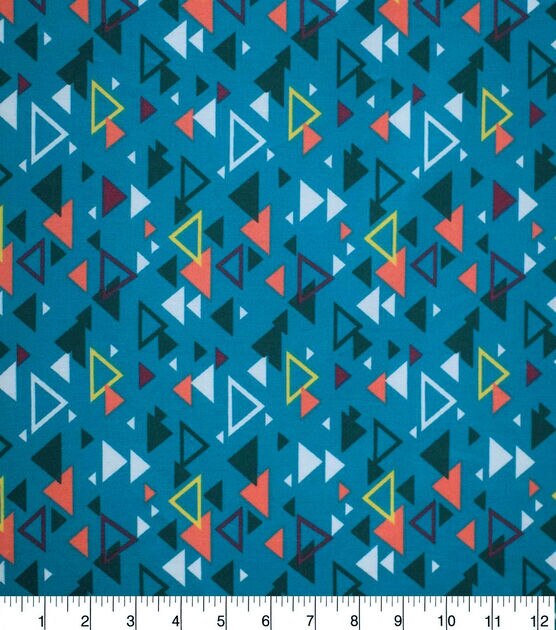 Triangles on Teal Quilt Cotton Fabric by Quilter's Showcase