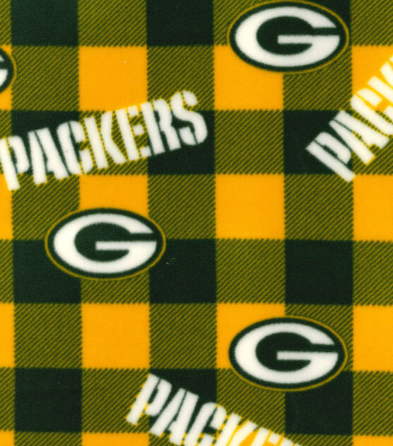Fabric Traditions Green Bay Packers Fleece Fabric Buffalo Check