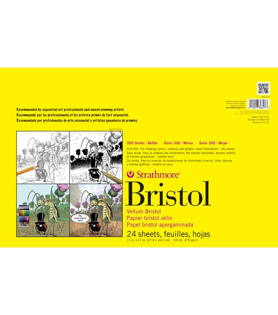 Strathmore Smooth Bristol Paper Pad 11X17 100lb 24 Sheets