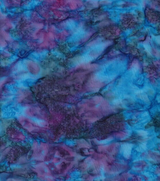 Indonesian Batik Cotton Fabric Purple Teal Bubble Mix