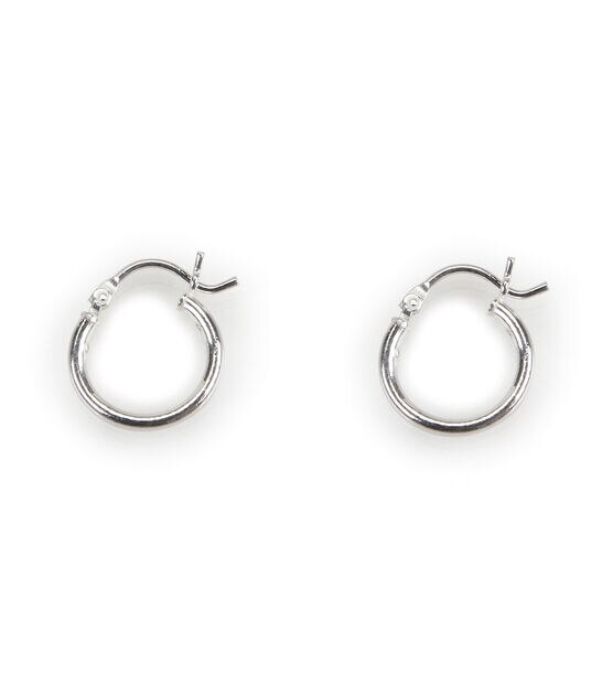 17.5mm Silver Plated Hinged Earring Hoops 2pk by hildie & jo