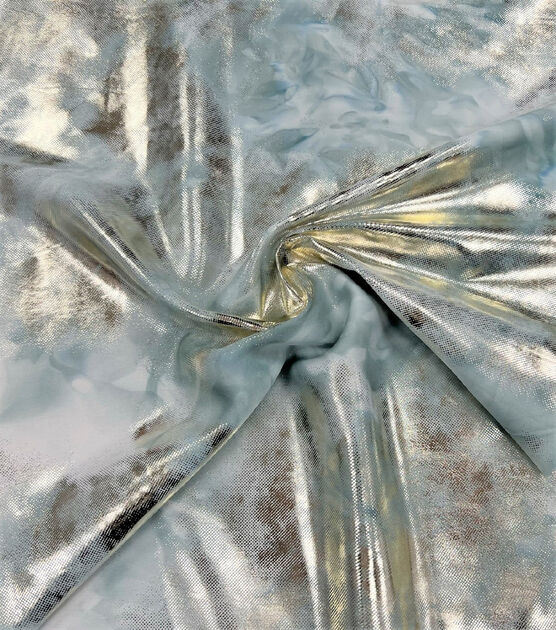 Tie Dye Charmeuse with Abstract Foil Charmeuse Fabric, , hi-res, image 3