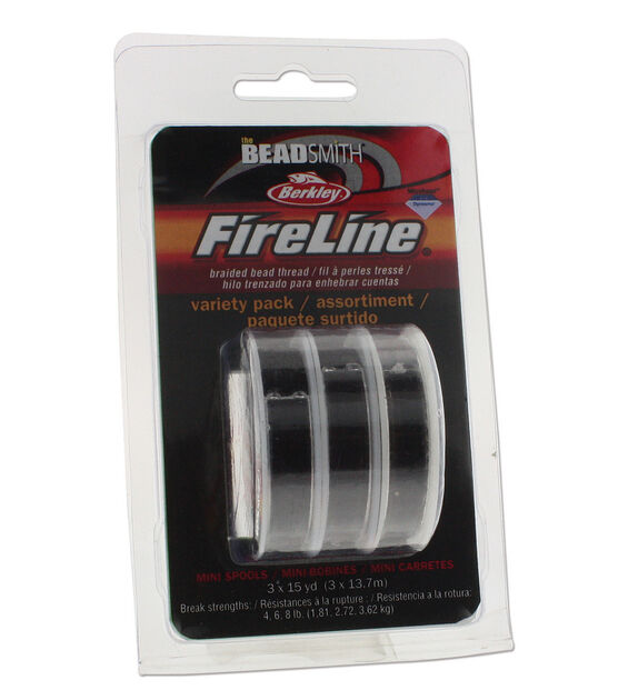 The Beadsmith Fireline 3 pk Braided Bead Threads 15 yds Smoke