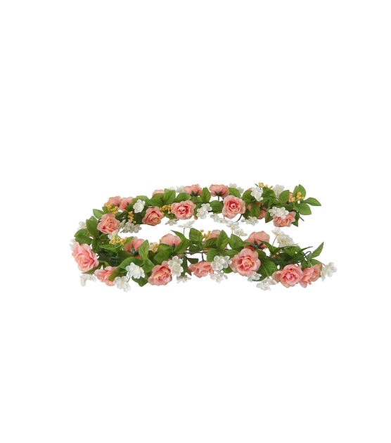 65" Peach Rose & Blossom Garland by Bloom Room