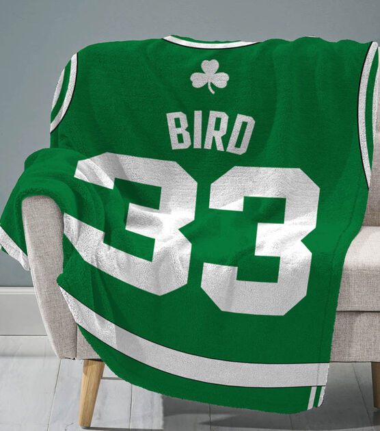 Uncanny Brands Boston Celtics Larry Bird 60” x 80” Plush Blanket, , hi-res, image 2