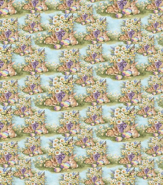 Susan Winget Garden Bunnies Easter Cotton Fabric, , hi-res, image 2