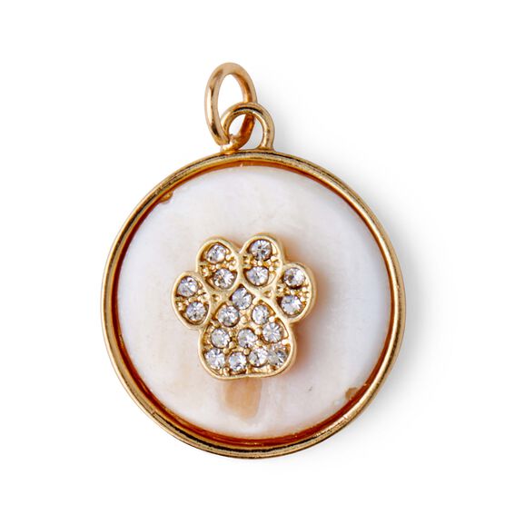 Gold Round Paw Pendant by hildie & jo, , hi-res, image 2