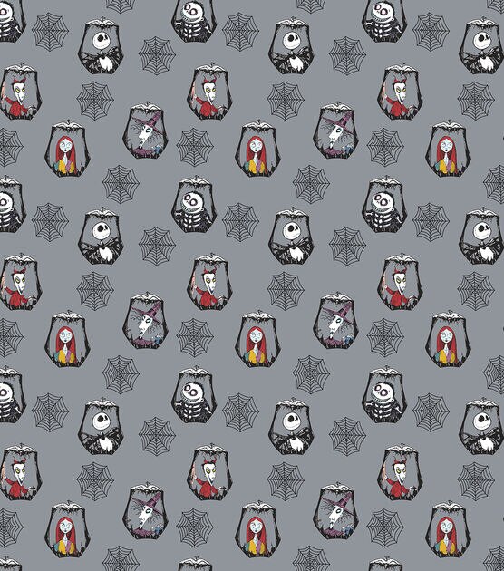 Spiderwebs & Badges Nightmare Before Christmas Cotton Fabric, , hi-res, image 2