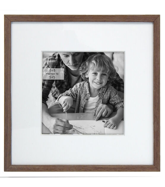 MCS 8" x 8" Matted to 5" x 5" Wood Veneer Picture Frame, , hi-res, image 1