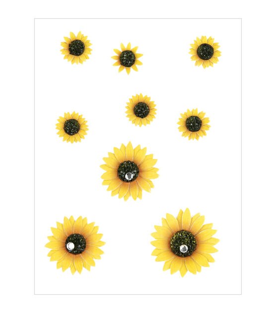 TINYSOME Resin Stickers Waterproof Sunflower Flowers Stickers