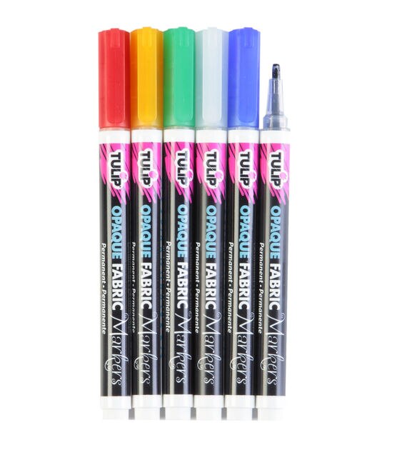 Tulip 6 Pack Opaque Fabric Markers Primary, , hi-res, image 2