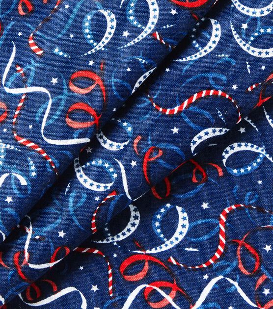 Patriotic Stars & Ribbons Cotton Fabric, , hi-res, image 3