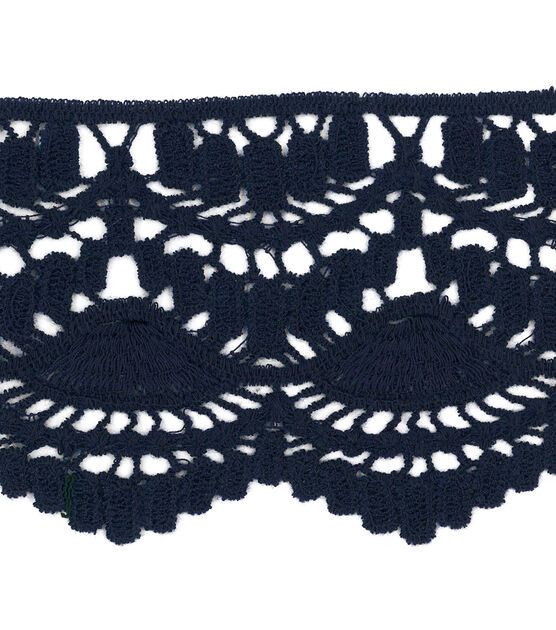 Simplicity Knit Lace Trim 3.4'' Navy