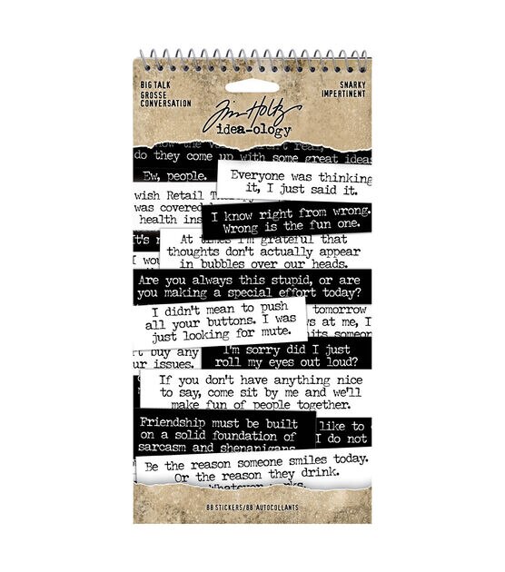 Tim Holtz Idea Ology 88cpc Big Talk Snarky Stickers Sheets