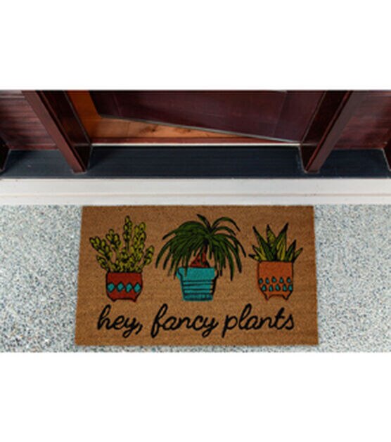Design Imports 17" x 29" Hey There Fancy Plants Coir Door Mat, , hi-res, image 4