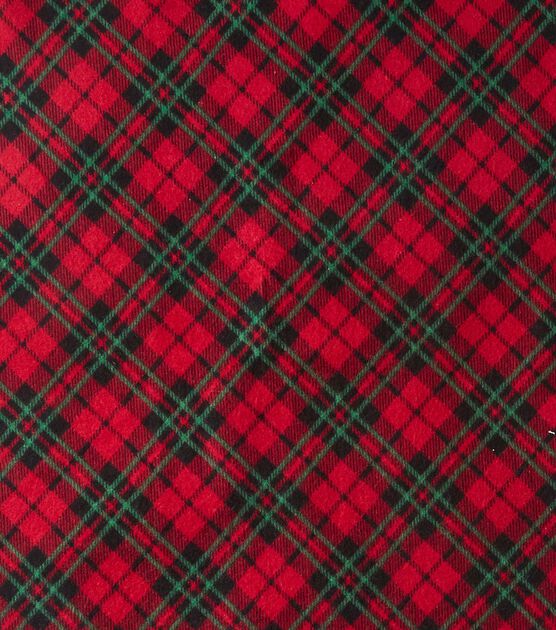 Eddie Bauer Black & Red Plaid Flannel Prints Fabric