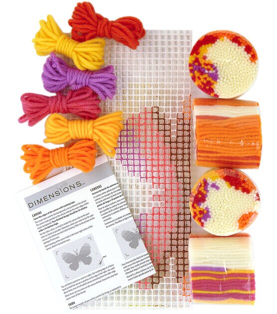 Butterfly Fringe Latch Hook Kit 12 x 9 - Latch Hook Kits - Yarn & Needlecrafts