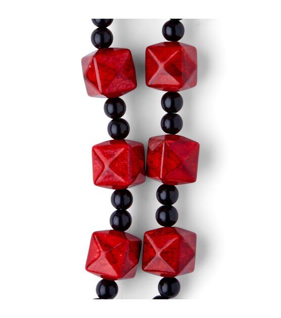 6.5" Red Acrylic Cube Strung Bead Strands 2pk by hildie & jo, , hi-res, image 3