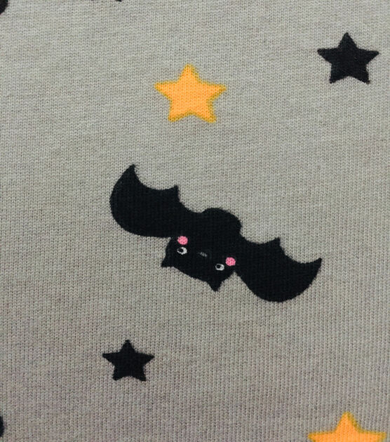 Grey Confetti Bat Jersey Knit Fabric by POP!, , hi-res, image 3
