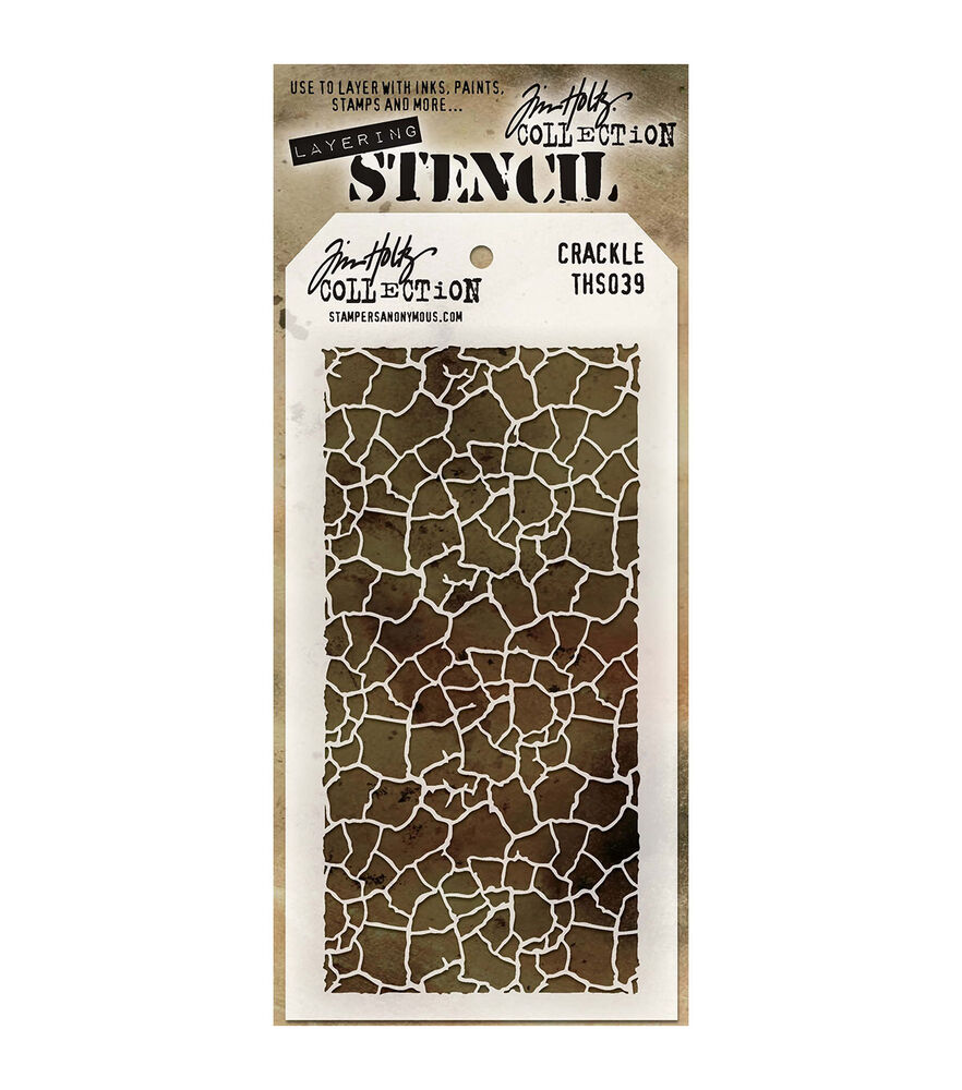 Tim Holtz 4.24" x 8.5" Layered Stencils, Crackle, swatch