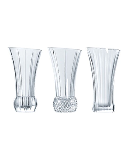 OASIS 5.5" Spring Table Crystal Vase Set 3pc