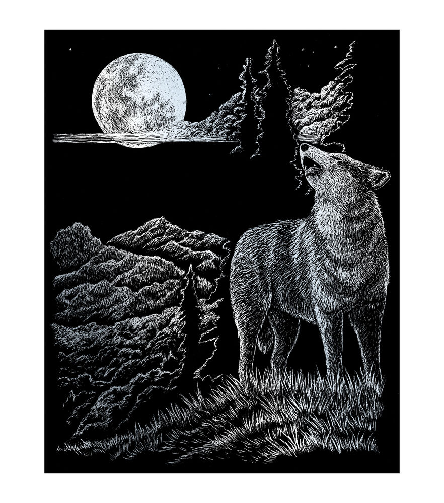 Foil Engraving Art Kits 8''x10'', Wolf Moon, swatch