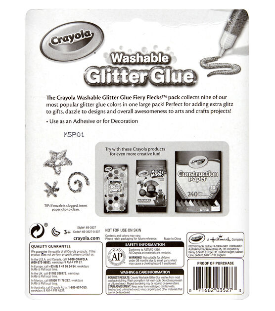 Crayola 3oz Washable Glitter Glue Tubes 9ct, , hi-res, image 2